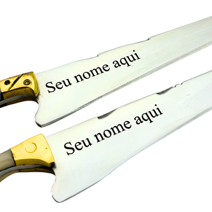 Faca Fileteira Aço Inox 420C 7 Polegadas - Cabo Full Tang Osso Bovino