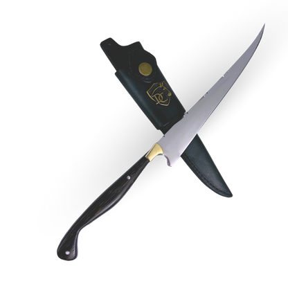 Faca Fileteira Aço Inox 420C 7 Polegadas - Cabo Full Tang Madeira Tucumã