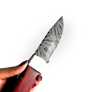 Canivete Damasco 4 Polegadas - Dorso Mosqueado - Cabo Madeira Selecionada com Trava