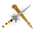 Punhal Maçônico 14 Polegadas - Cabo Osso Bovino - Gume Duplo com Bainha