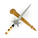 Punhal Maçônico 14 Polegadas - Cabo Osso Bovino - Gume Duplo com Bainha