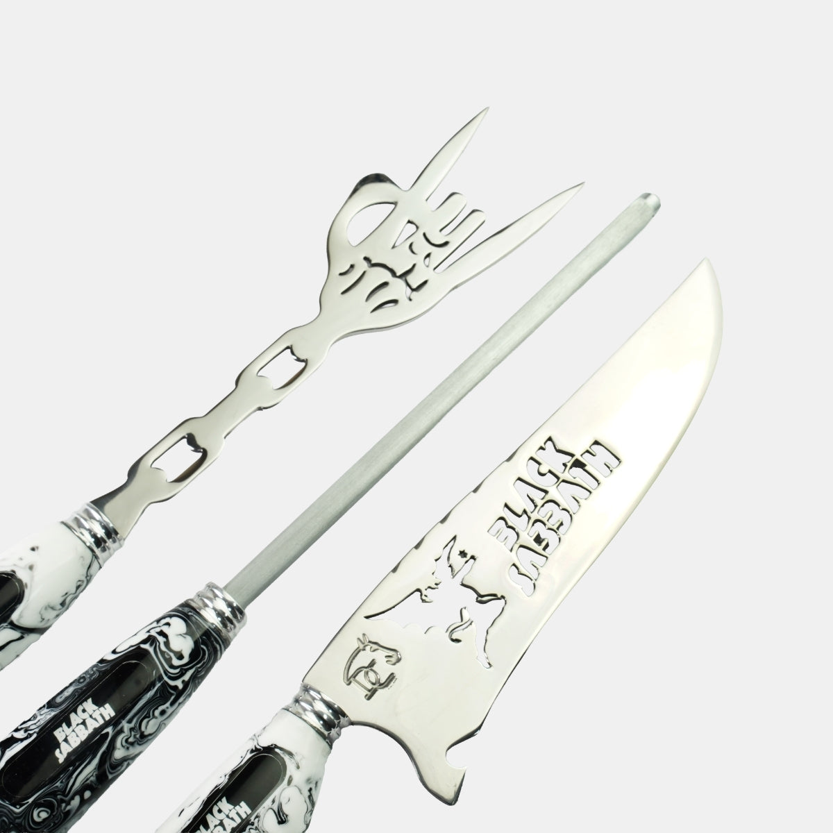 Kit Black Sabbath – Faca 8″, Garfo e Chaira
