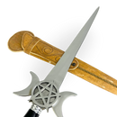 Punhal Maçônico 14 Polegadas - Cabo Osso Bovino - Gume Duplo com Bainha