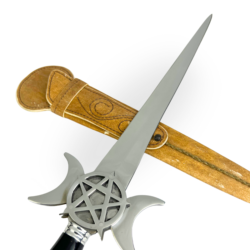 Punhal Maçônico 14 Polegadas - Cabo Osso Bovino - Gume Duplo com Bainha