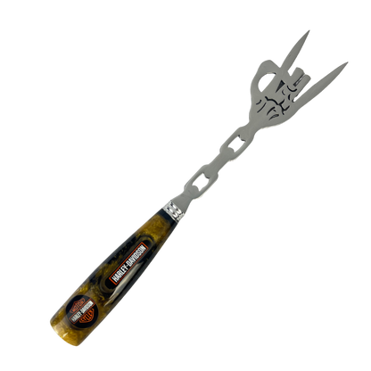 Kit Faca, Garfo e Chaira Harley-Davidson - Cabo Resina Personalizado