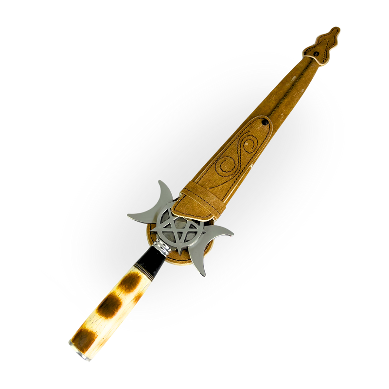 Punhal Maçônico 14 Polegadas - Cabo Osso Bovino - Gume Duplo com Bainha