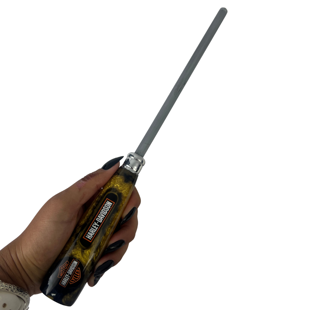 Kit Faca e Chaira Harley-Davidson - Cabo Resina Personalizado