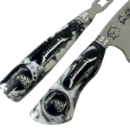 Kit Faca e Garfo Metallica - Cabo Resina Personalizado