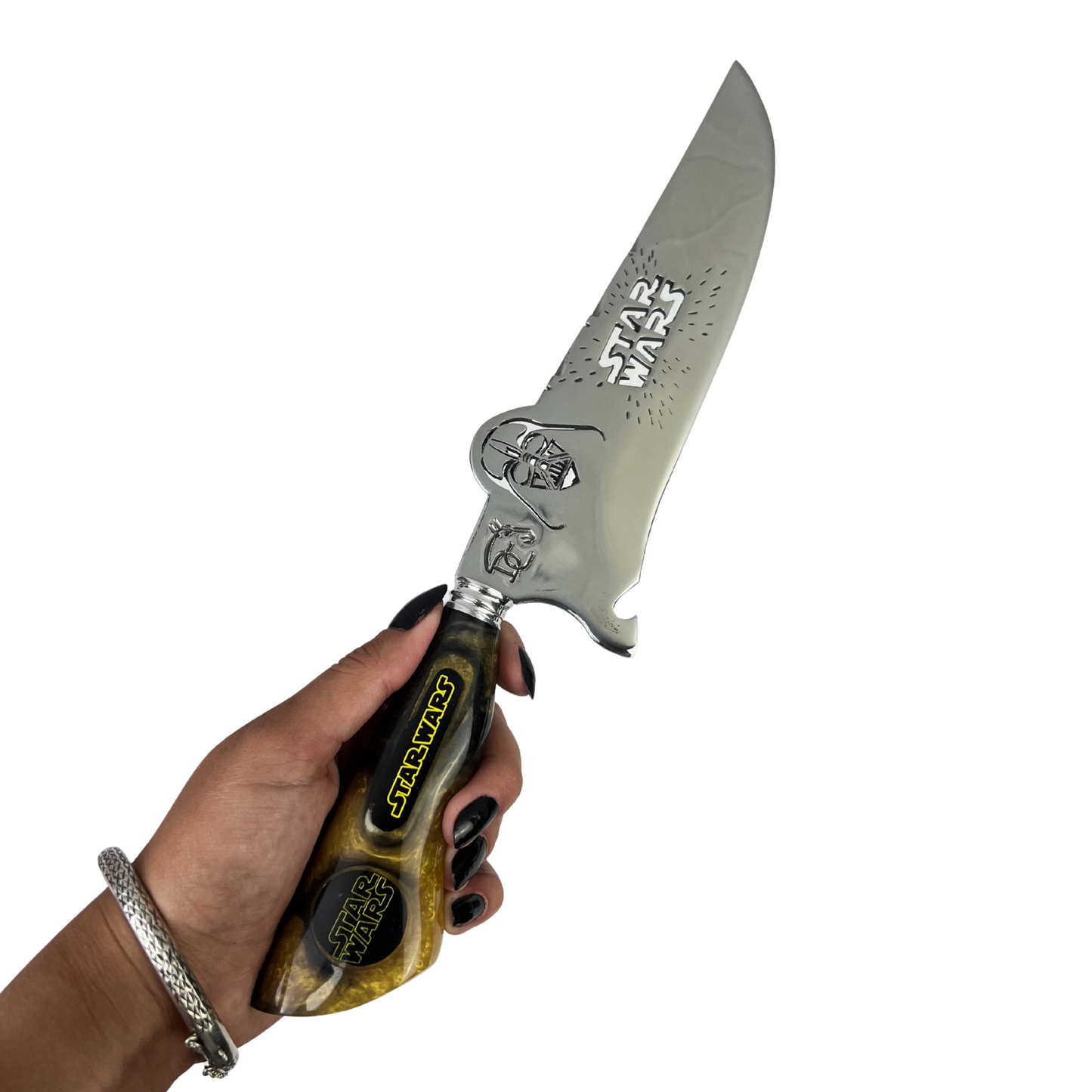 Faca Star Wars 8 Polegadas Darth Vader | Lâmina Vazada | Cabo Resina