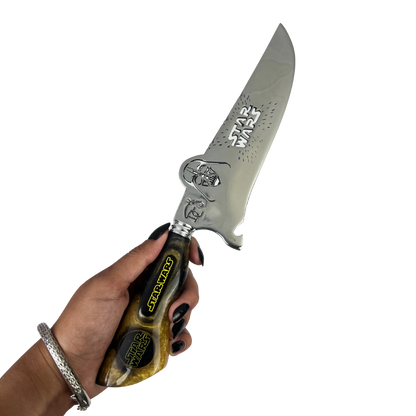 Faca Star Wars 8 Polegadas Darth Vader | Lâmina Vazada | Cabo Resina