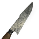 Faca Damasco Padrão Mosaico 8 Polegadas - Cabo Madeira Spalted - Peça Única Exclusiva