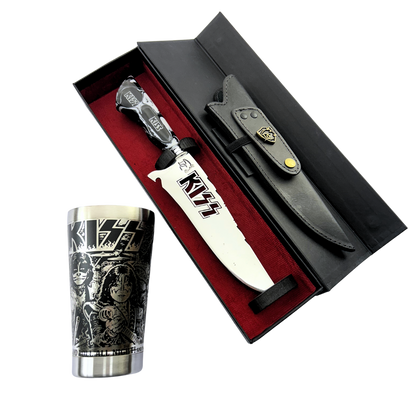 Kit KISS - Faca 8" + Copo Térmico - Gravação a Laser 360°