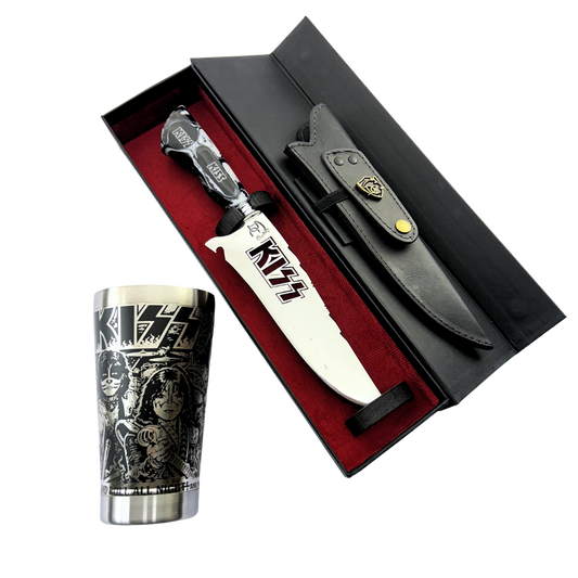 Kit KISS - Faca 8" + Copo Térmico - Gravação a Laser 360°