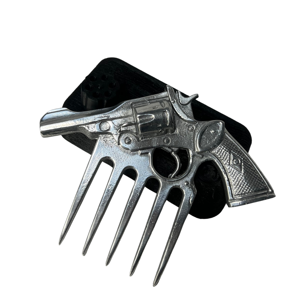Garra em Formato de Arma Prata com Suporte