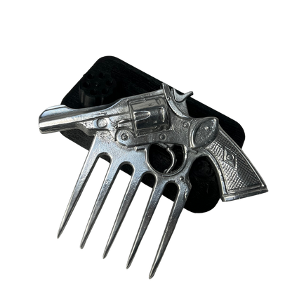 Garra em Formato de Arma Prata com Suporte