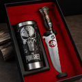 Kit Justiceiro – Faca 8" + Copo Térmico – The Punisher