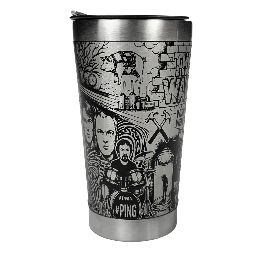 Kit Pink Floyd - Faca 8" + Copo Térmico - Gravação a Laser 360° | Doma Crioula Cutelaria Artesanal