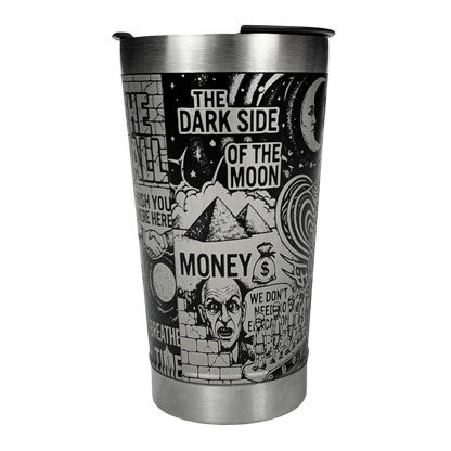 Kit Pink Floyd - Faca 8" + Copo Térmico - Gravação a Laser 360° | Doma Crioula Cutelaria Artesanal