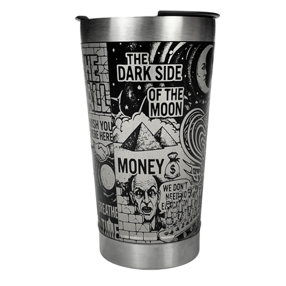 Kit Pink Floyd - Faca 8" + Copo Térmico - Gravação a Laser 360° | Doma Crioula Cutelaria Artesanal