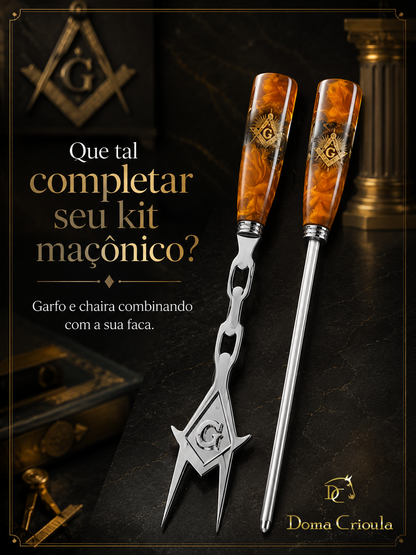Kit Garfo e Chiara Maçonaria - Resina Âmbar