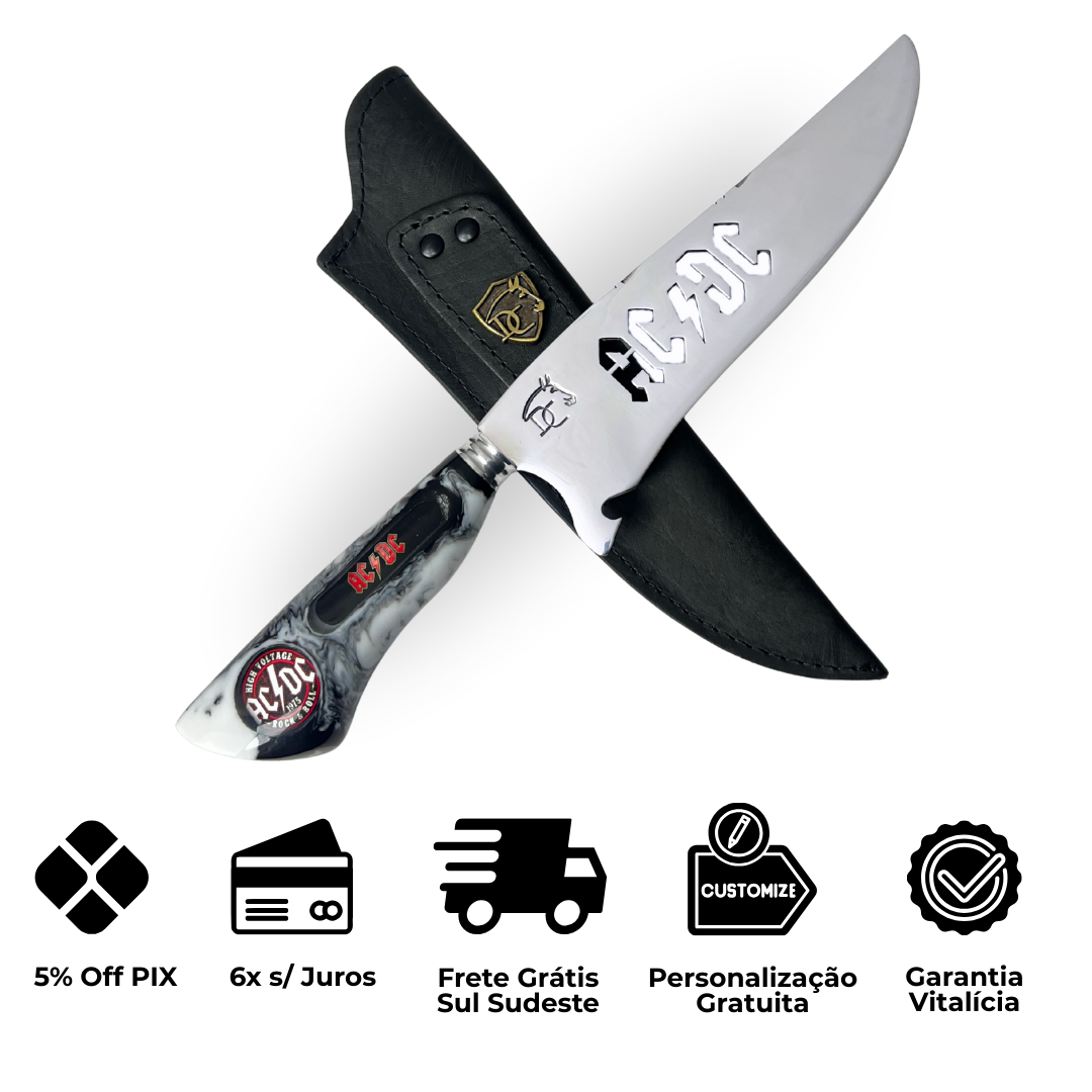 Faca AC/DC - High Voltage Rock & Roll - 8 Polegadas