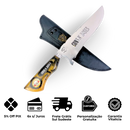 Faca Artesanal Guns N' Roses 8 Polegadas - Aço Inox com Bainha de Couro