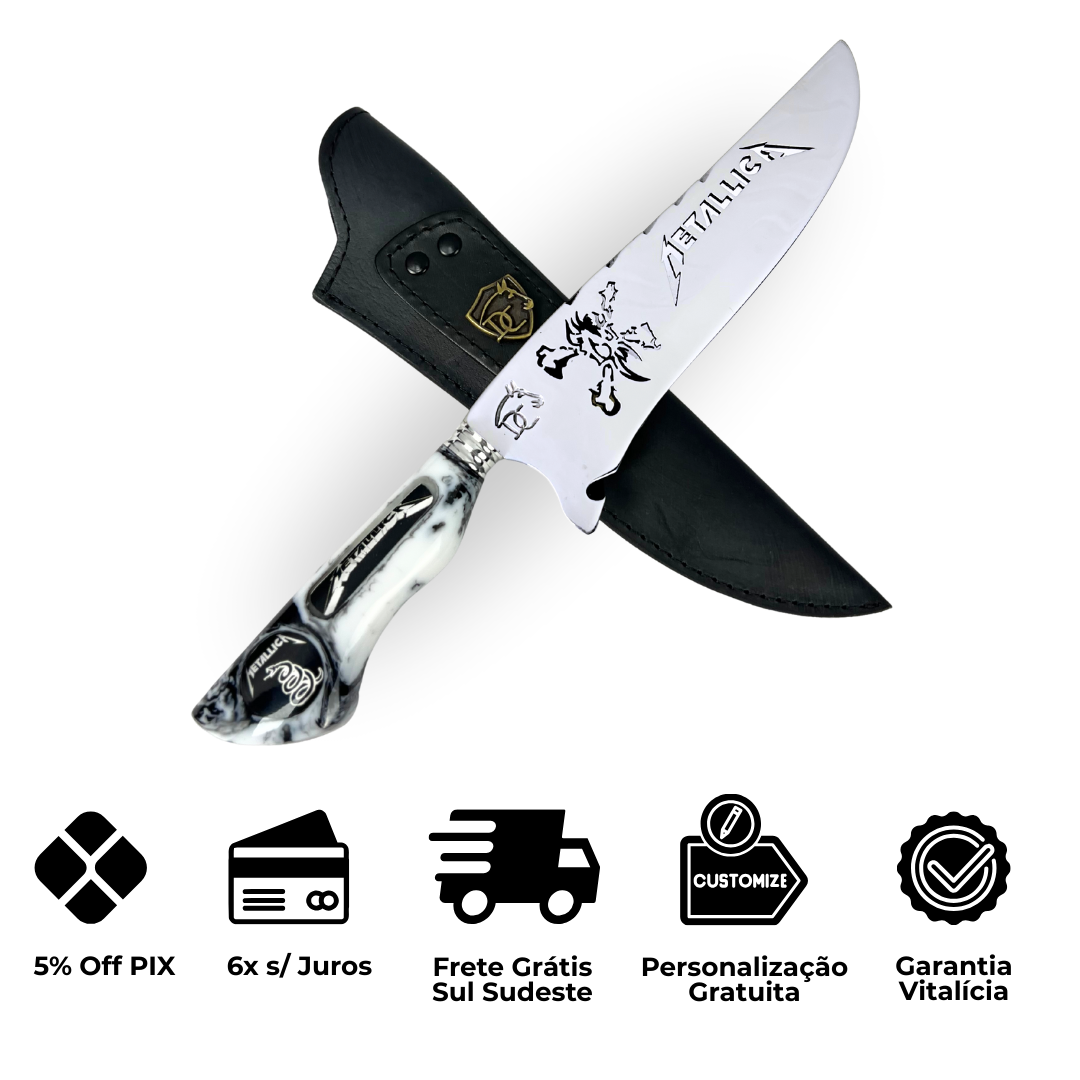 Faca Artesanal Metallica 33 cm - Heavy Metal