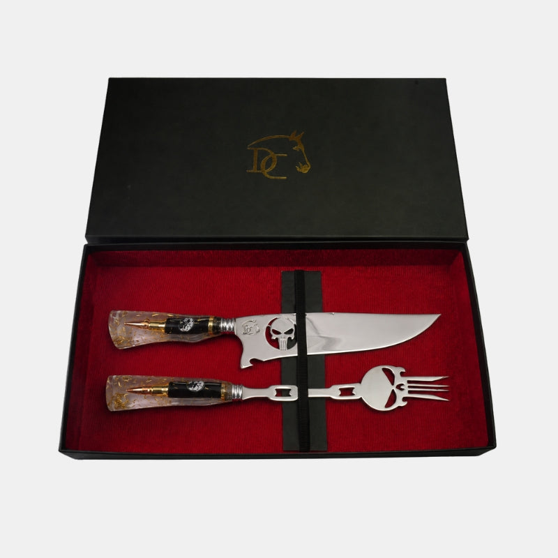 Kit Faca e Garfo Frank Castle 8" -  Justiceiro