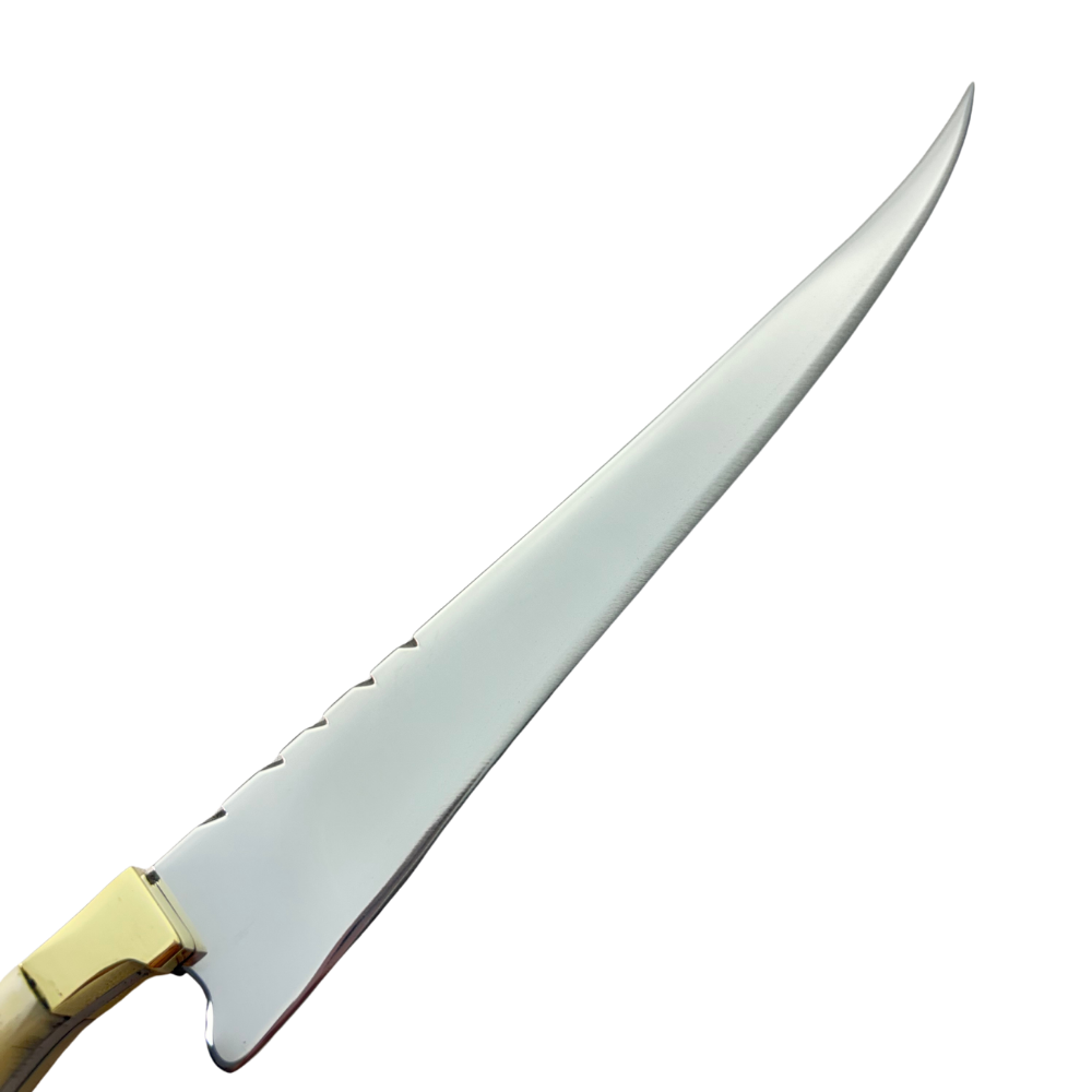 Faca Fileteira Aço Inox 420C 7 Polegadas - Cabo Full Tang Osso Bovino