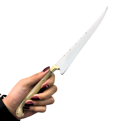 Faca Fileteira Aço Inox 420C 7 Polegadas - Cabo Full Tang Resina