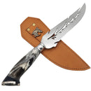 Faca Artesanal para Churrasco 8" Lâmina Vazada Design Folha - Cutelaria Gaúcha Aço Inox