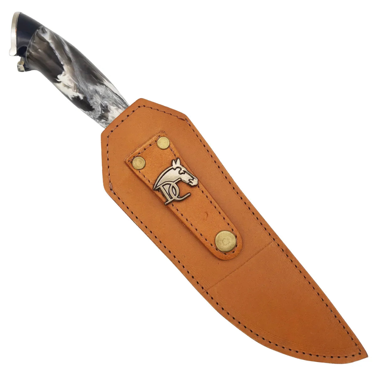 Faca Artesanal para Churrasco 8" Lâmina Vazada Design Folha - Cutelaria Gaúcha Aço Inox