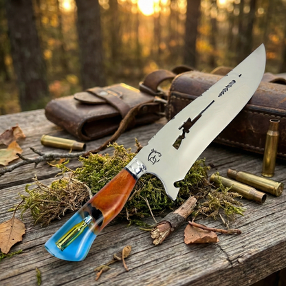 Faca Artesanal para Churrasco 10" Cabo Decorativo - Cutelaria Gaúcha Aço Inox Premium