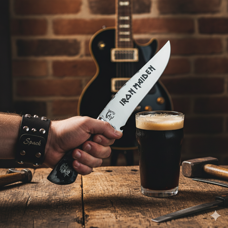 Picanheira Iron Maiden 8 Polegadas - Cabo Resina Personalizado - Edição Especial Rock