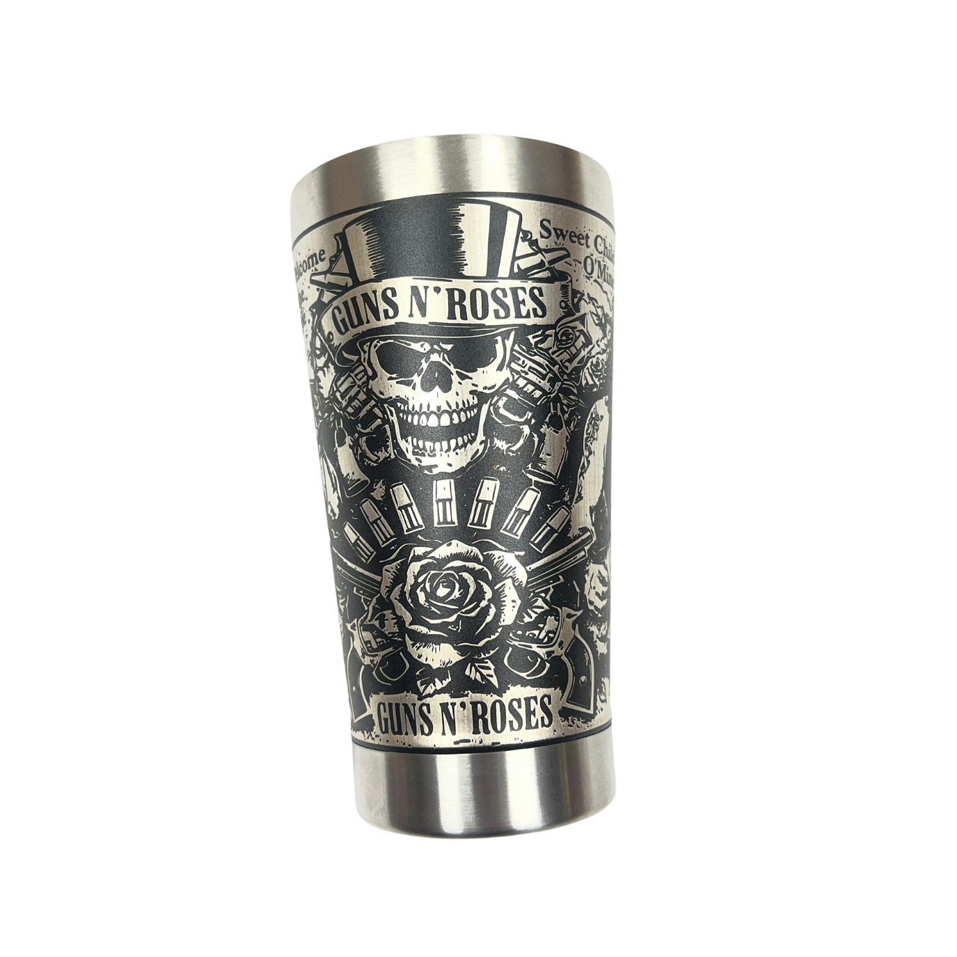 Kit Guns N' Roses - Faca 8" + Copo Térmico - Gravação a Laser 360°