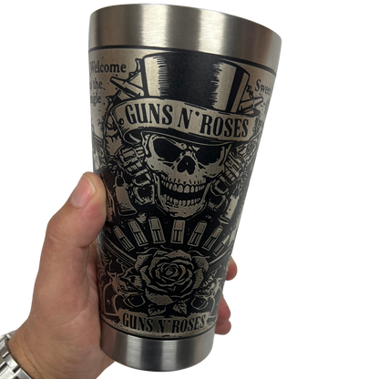 Kit Guns N' Roses - Faca 8" + Copo Térmico - Gravação a Laser 360°