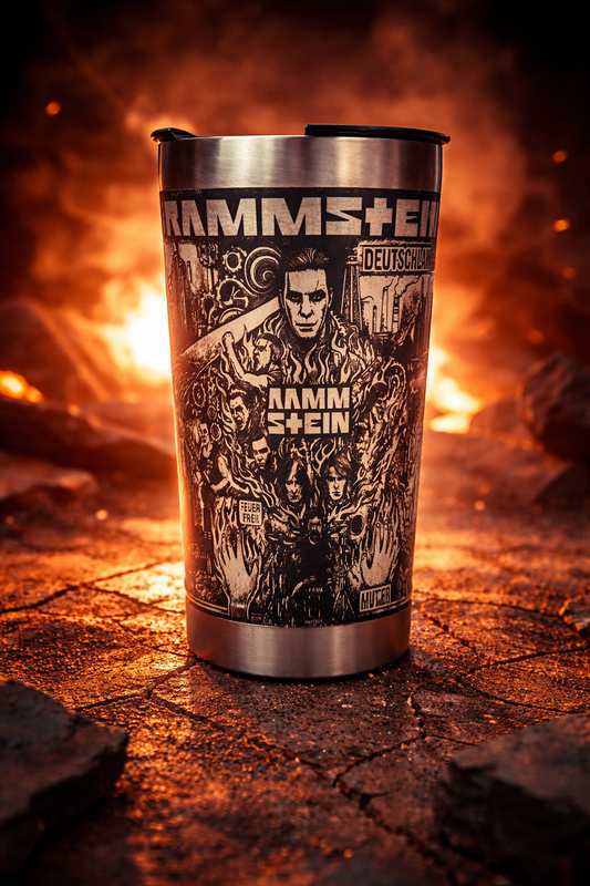 Copo Térmico Rammstein - Gravação a Laser 360° - 475ml