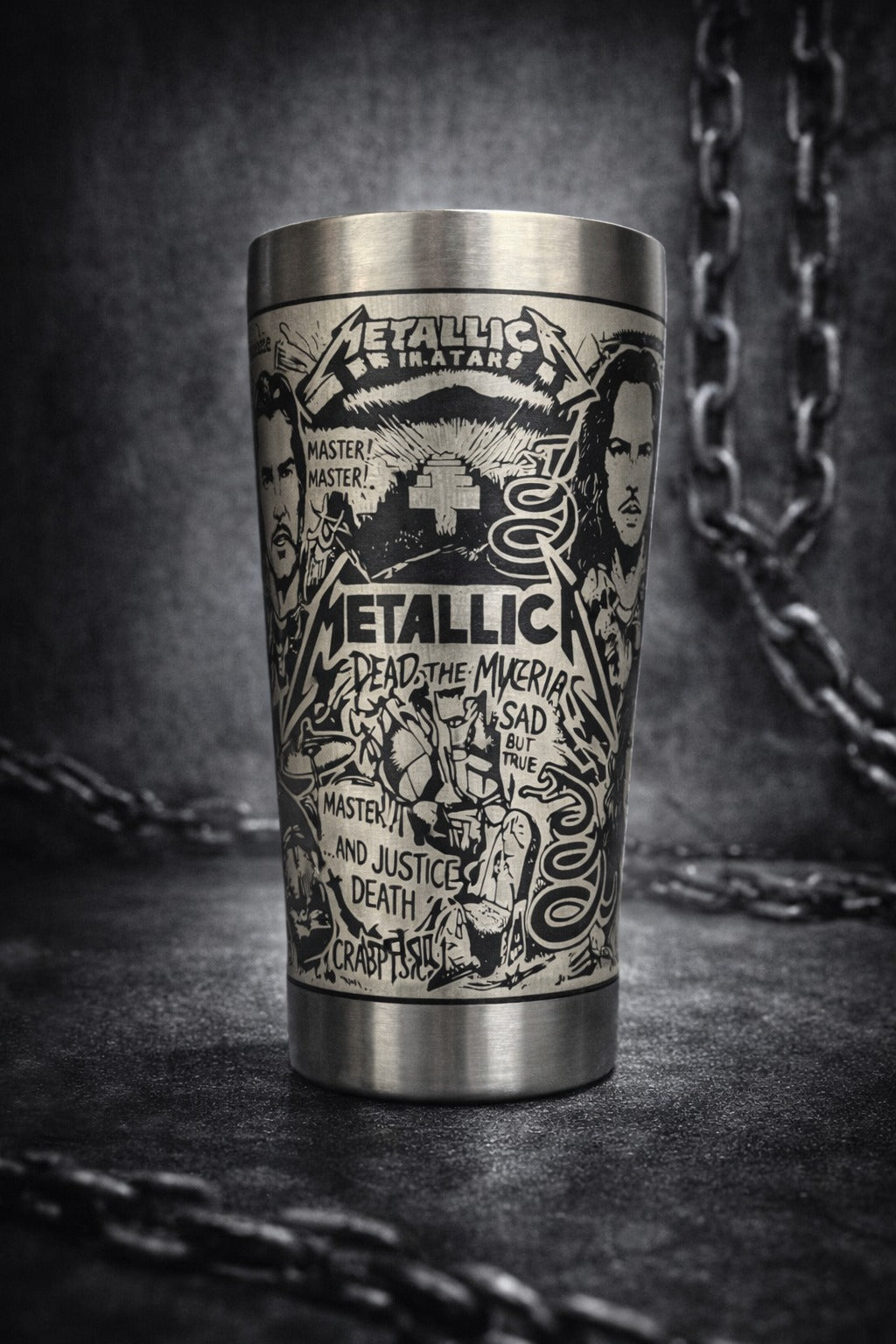 Copo Térmico Metallica - Gravação a Laser 360°