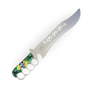 Faca com Soco Inglês 12 Polegadas - Cabo Bandeira do Brasil em Resina