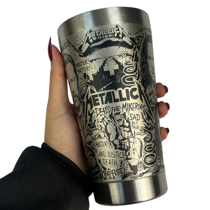 Kit Metallica - Faca 8" + Copo Térmico - Gravação a Laser 360°