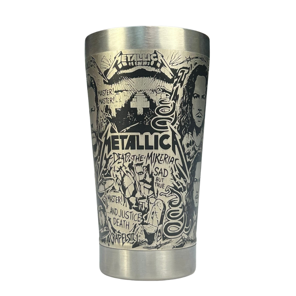 Kit Metallica - Faca 8" + Copo Térmico - Gravação a Laser 360°