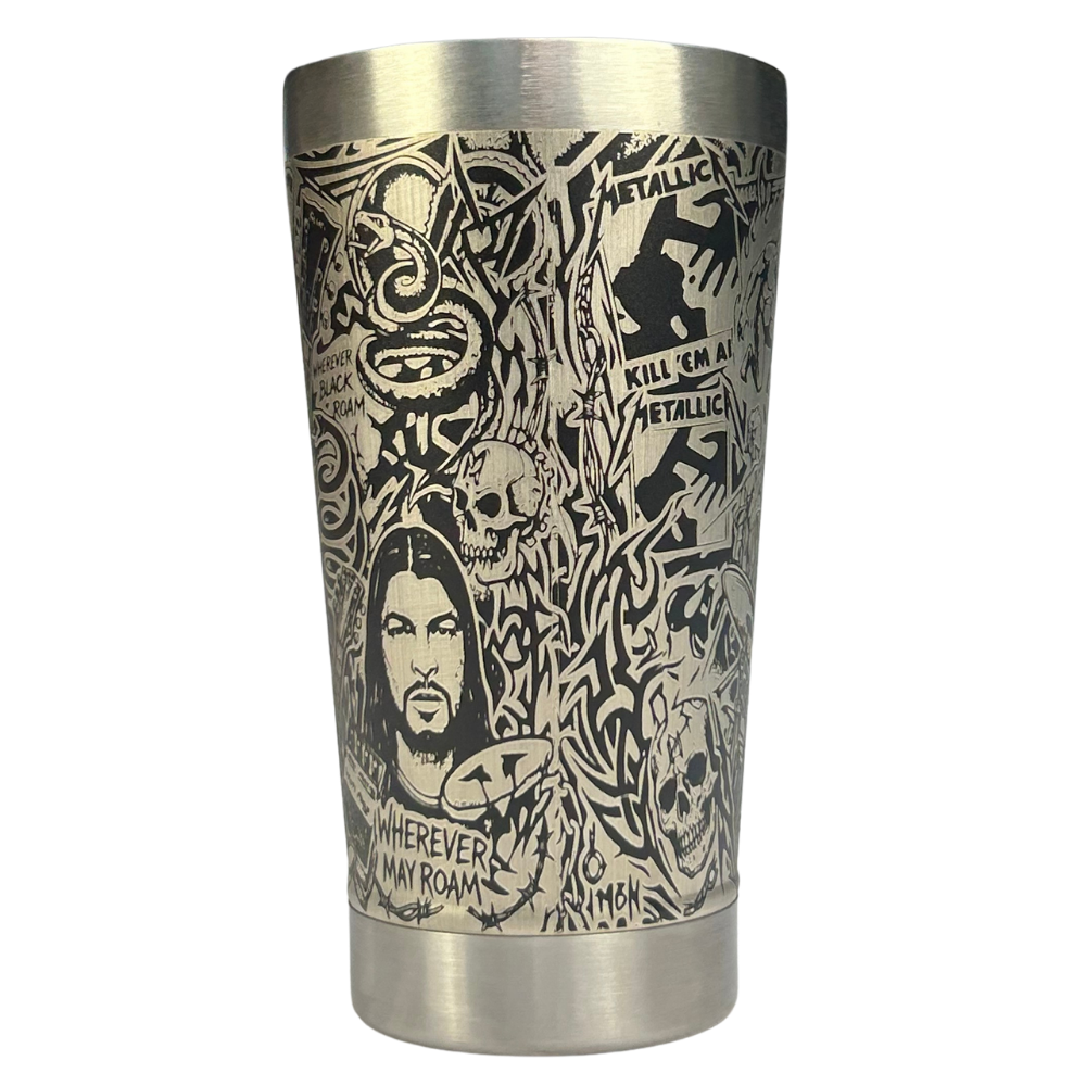 Kit Metallica - Faca 8" + Copo Térmico - Gravação a Laser 360°