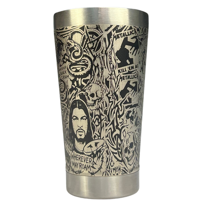 Kit Metallica - Faca 8" + Copo Térmico - Gravação a Laser 360°