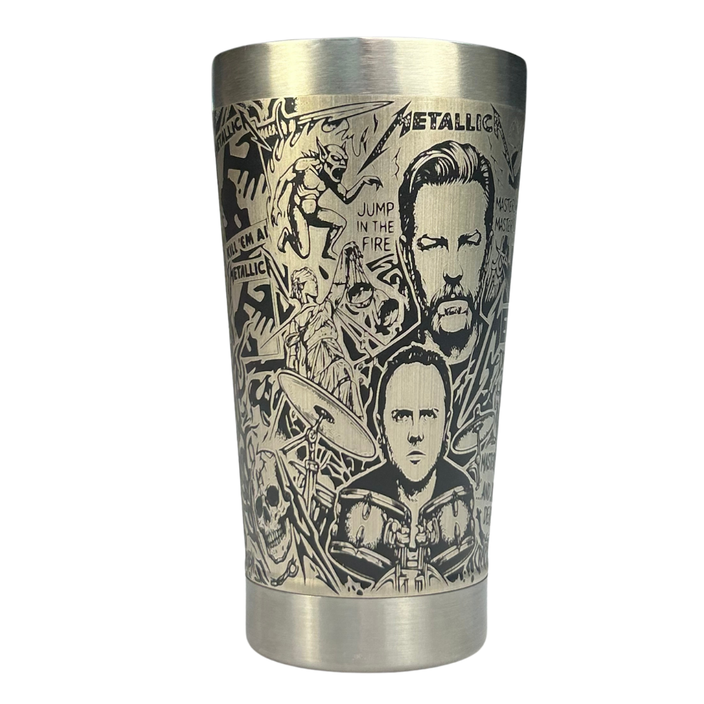 Kit Metallica - Faca 8" + Copo Térmico - Gravação a Laser 360°
