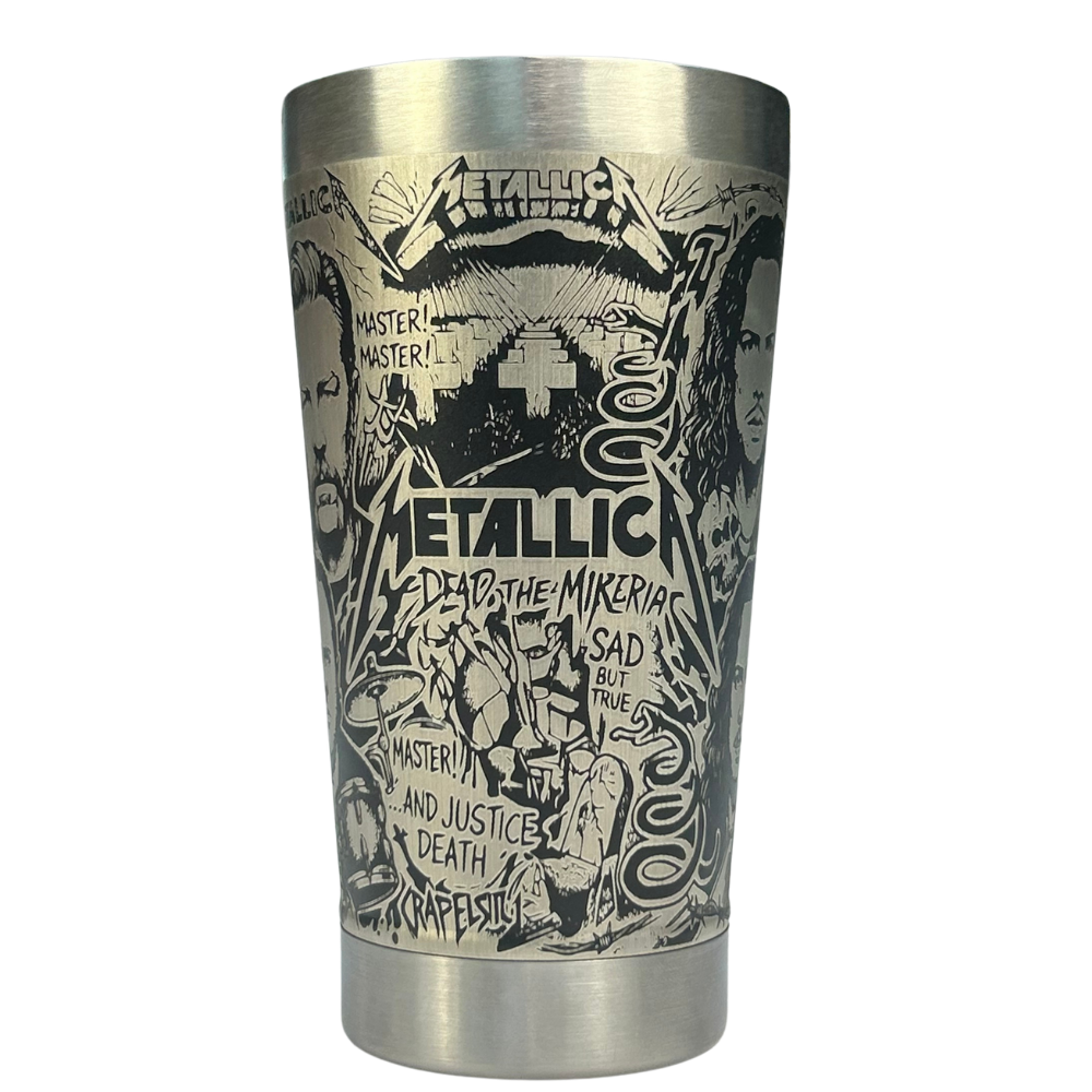 Kit Metallica - Faca 8" + Copo Térmico - Gravação a Laser 360°