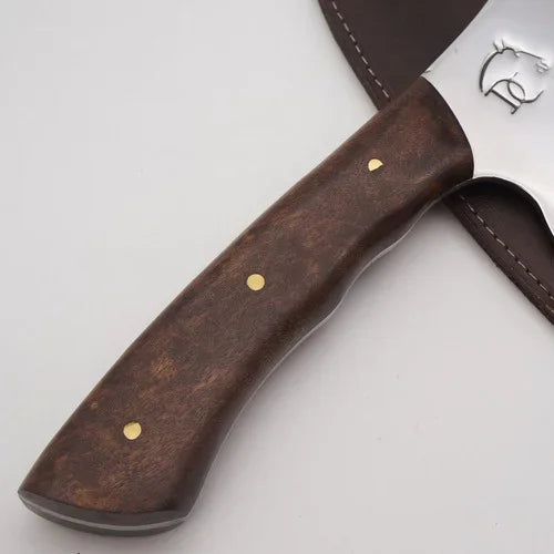 Cutelo Premium Artesanal 7" Aço Inox Polido - Cabo Madeira Nobre