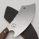 Cutelo Artesanal 9" Aço Inox Polido - Cabo Madeira Nobre