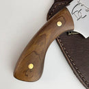 Faca Coureadeira Artesanal 3" Aço Inox Polido - Cabo Madeira Nobre