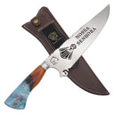 Faca Artesanal para Churrasco 10" Nossa Senhora com Medalha - Cutelaria Religiosa Devocional