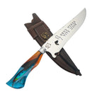 Faca Artesanal para Churrasco 8" Lâmina Vazada - Cutelaria Tema Pesca